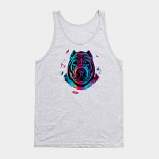 Shar Pei Color Spectrum Stencil Art Tank Top